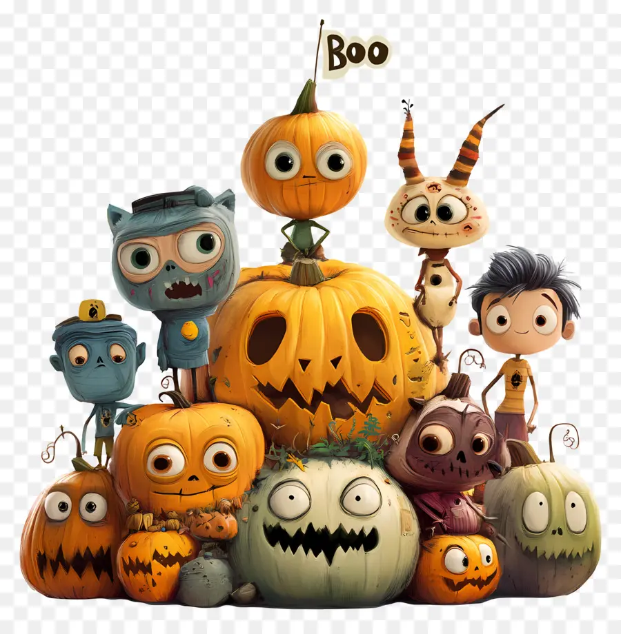 L'équipage De Boo，Citrouilles D'halloween PNG