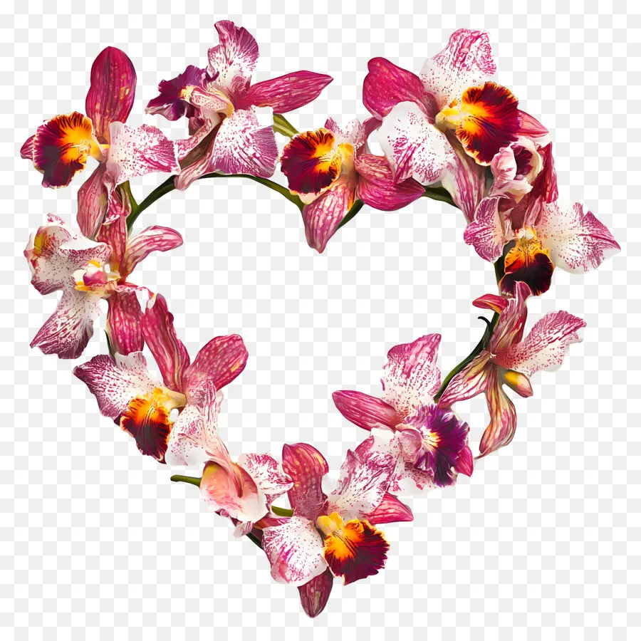 Cadre Coeur，Coeur D'orchidée PNG