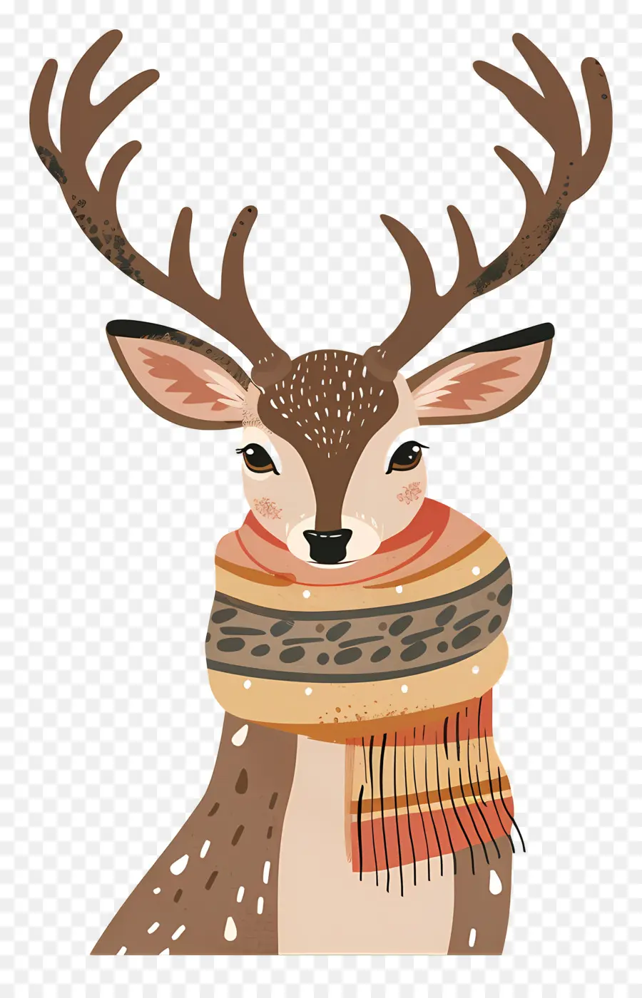 Cerf De Noël，Renne élégant Avec écharpe PNG