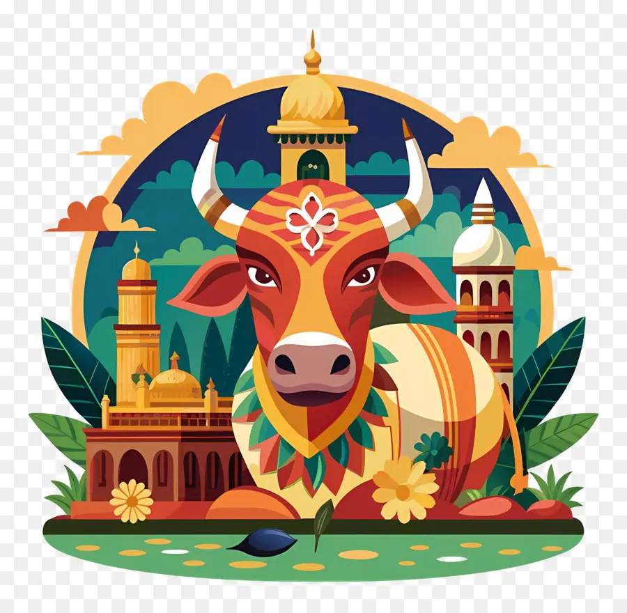 Vache Indienne，Vache Colorée PNG