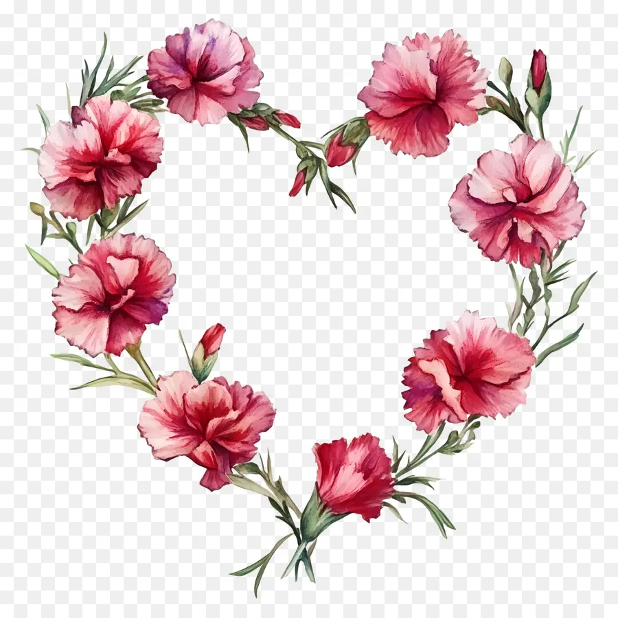 Cadre Coeur，Coeur D'oeillet Rose PNG