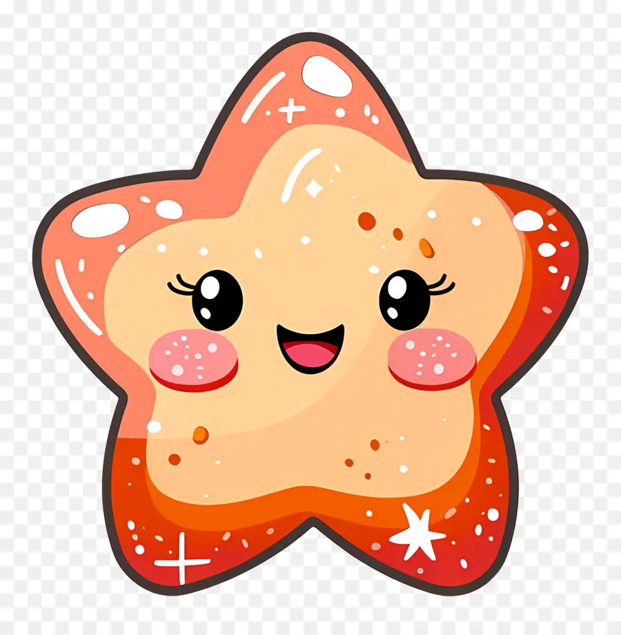 Étoile Kawaii，Étoile Orange PNG