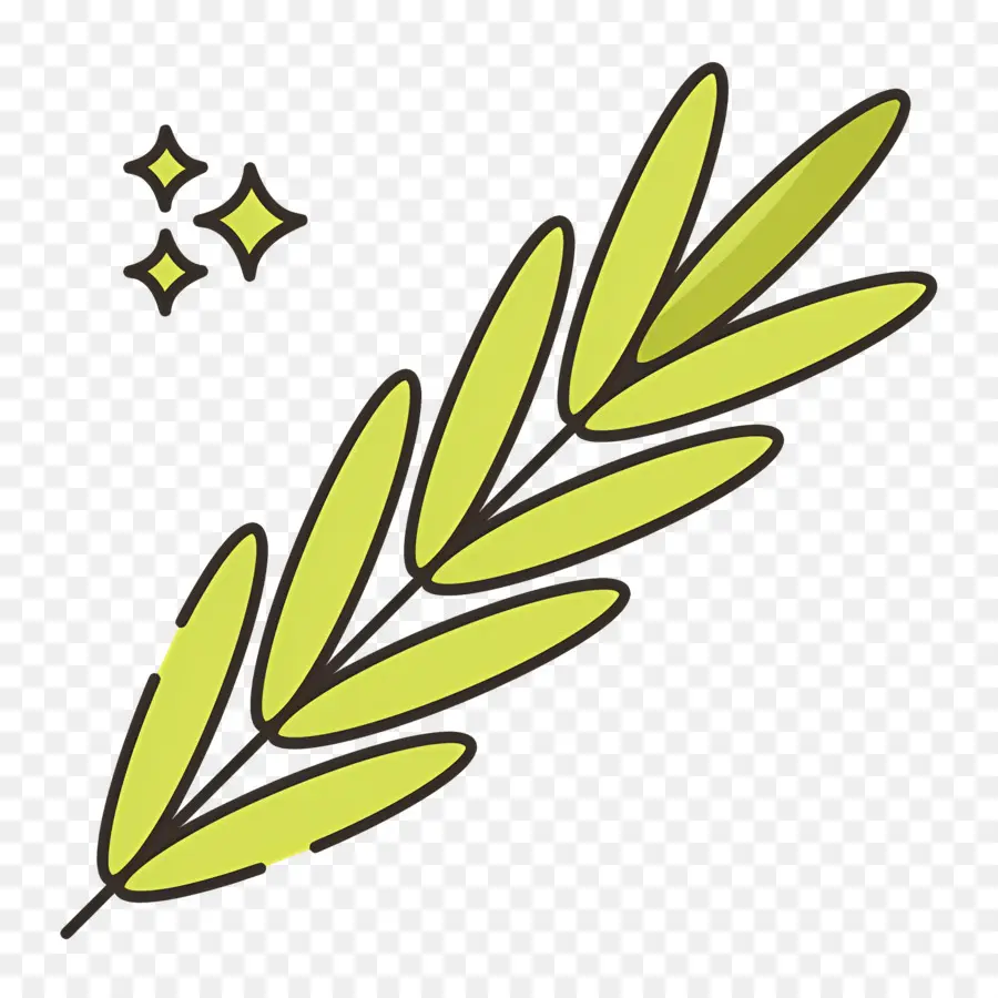 Romarin，Feuilles Jaunes PNG