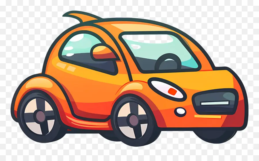 Voiture De Dessin Animé，Voiture Orange PNG