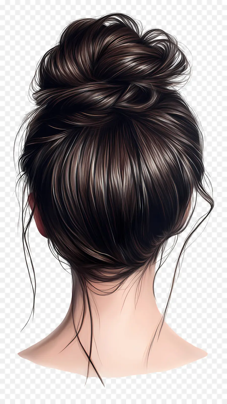 Fille Cheveux，Chignon Roux PNG