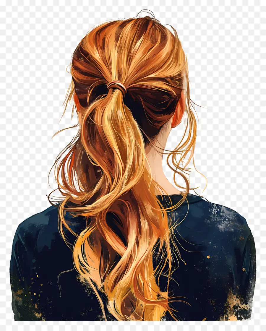 Fille Cheveux，Queue De Cheval Blonde PNG