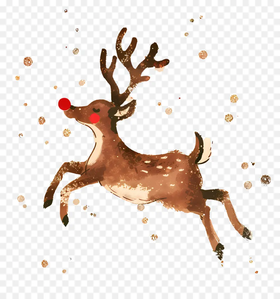 Cerf De Noël，Renne Au Nez Rouge PNG