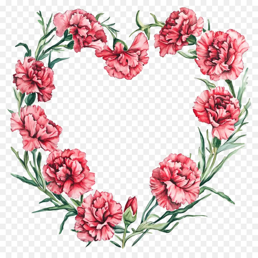 Cadre Coeur，Coeur D'oeillet Rose PNG