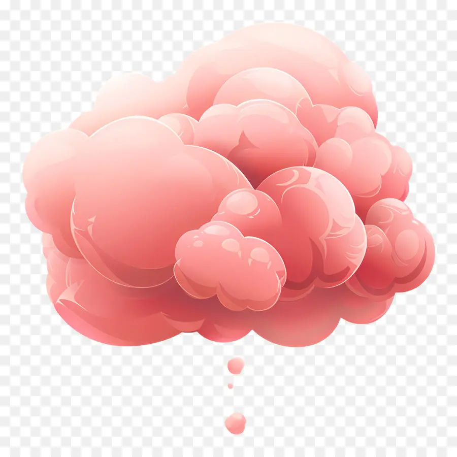 Pensée Cloud，Bulle De Pensée Rose PNG