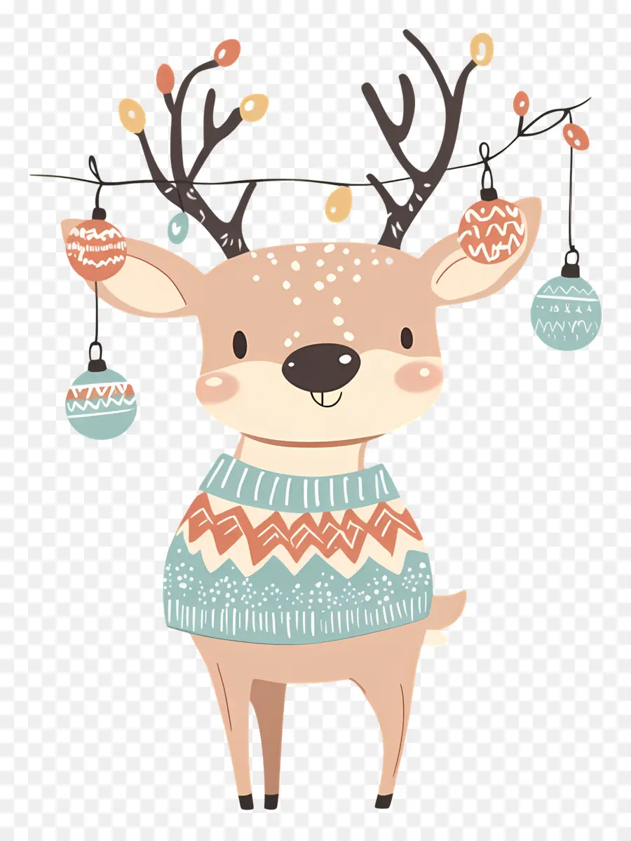 Cerf De Noël，Cerf Mignon PNG