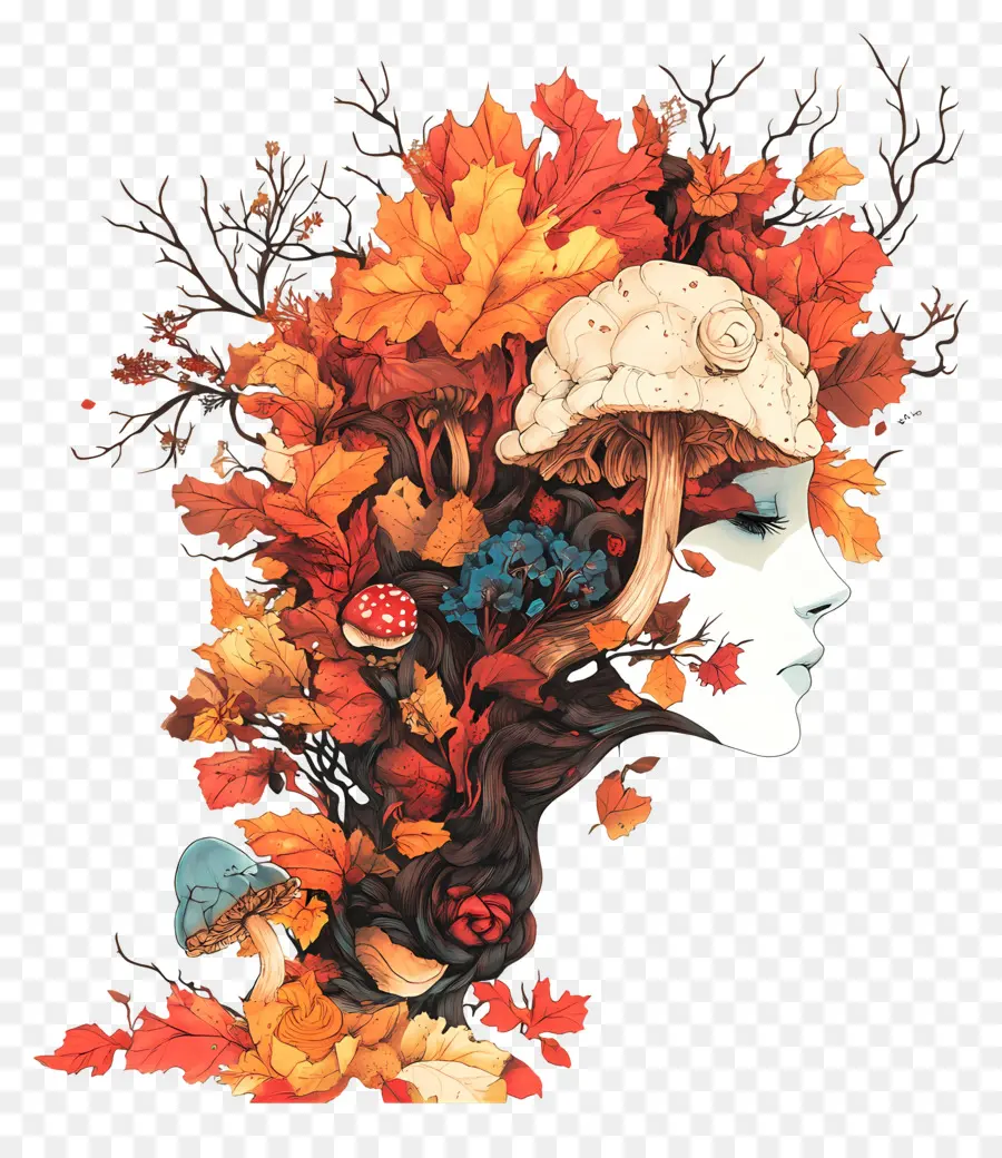 Nature D'automne，Visage D'automne PNG