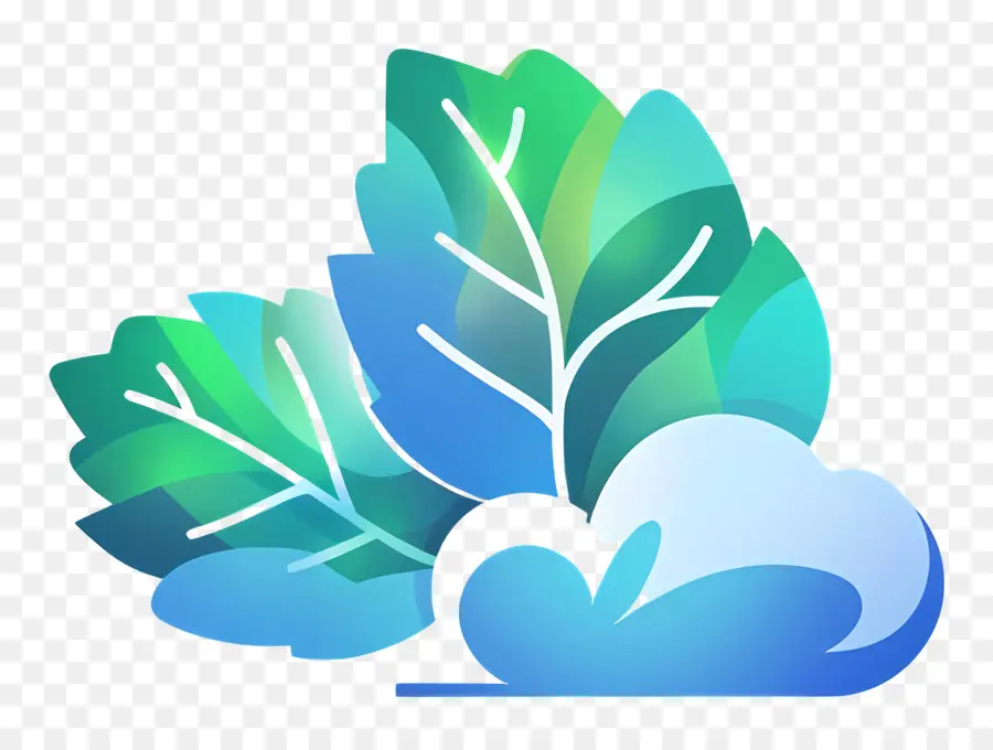 Logo Nuage，Feuilles Avec Nuage PNG