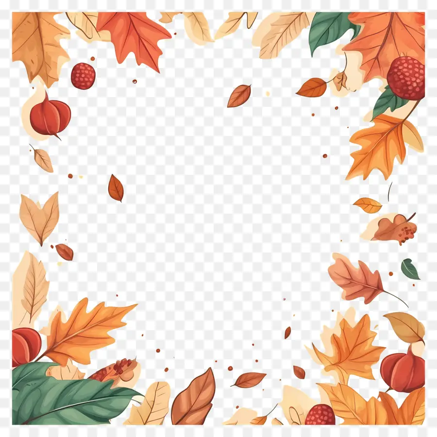 Cadre D'automne，Feuilles D'automne PNG