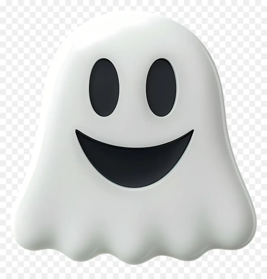 Emoji D'halloween，Fantôme Souriant PNG