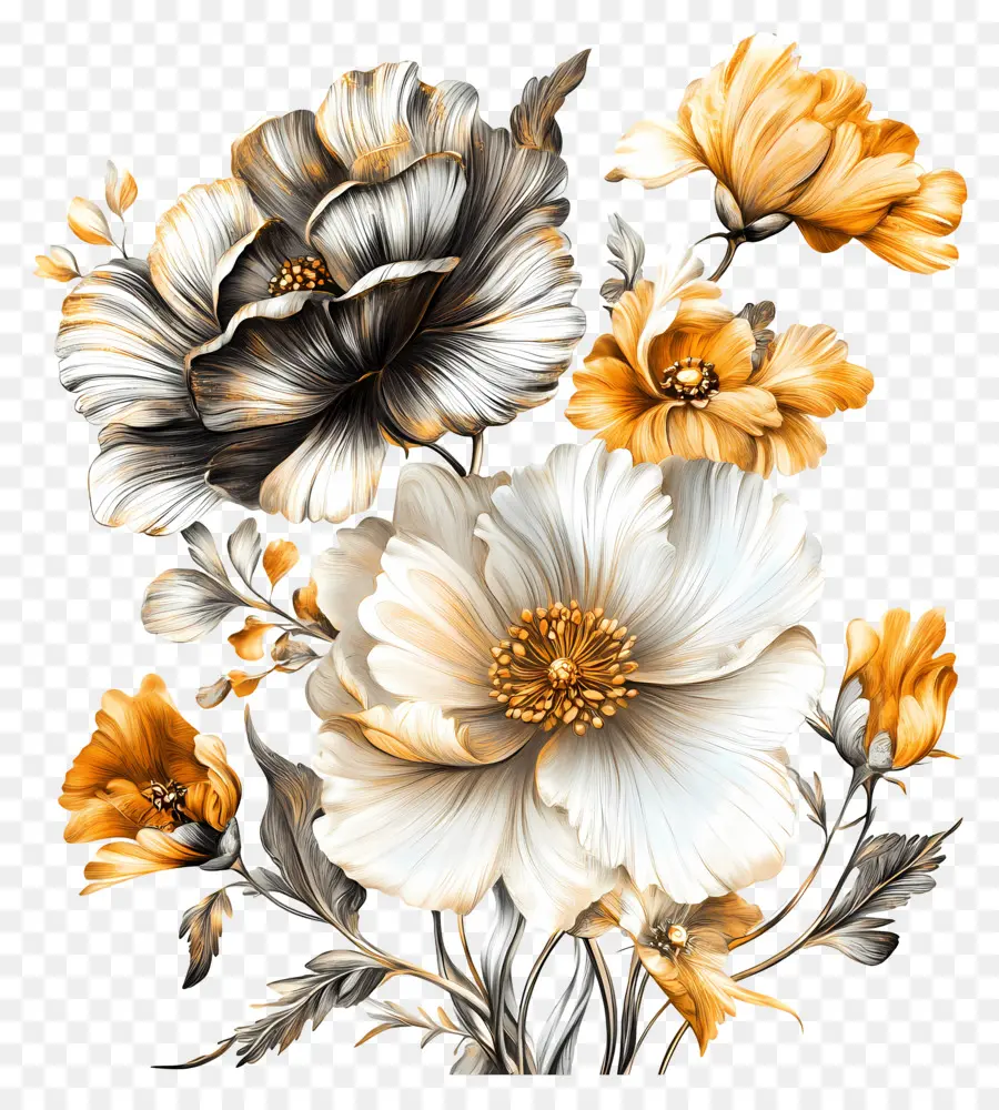 Fleur Or，Fleurs PNG