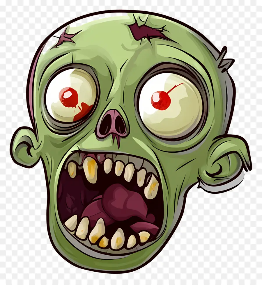 Emoji D'halloween，Tête De Zombie PNG