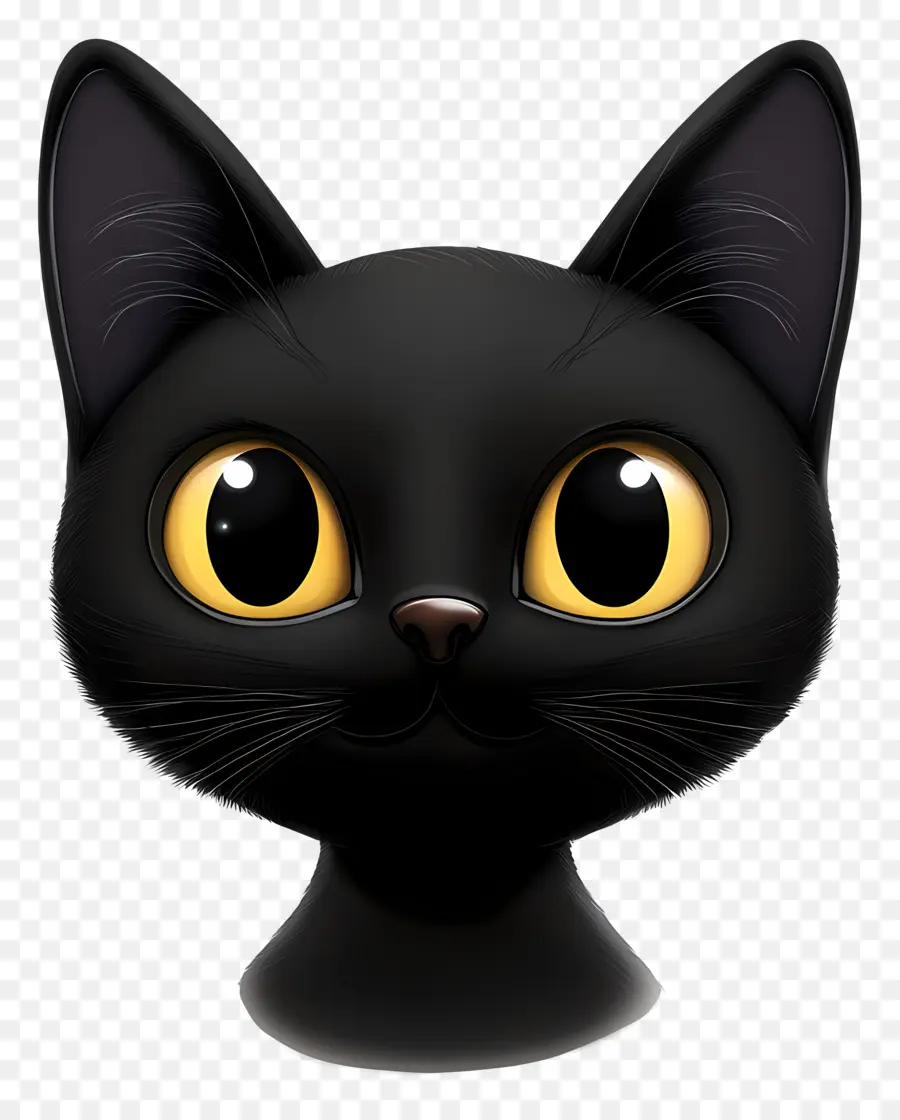 Emoji D'halloween，Chat Noir PNG