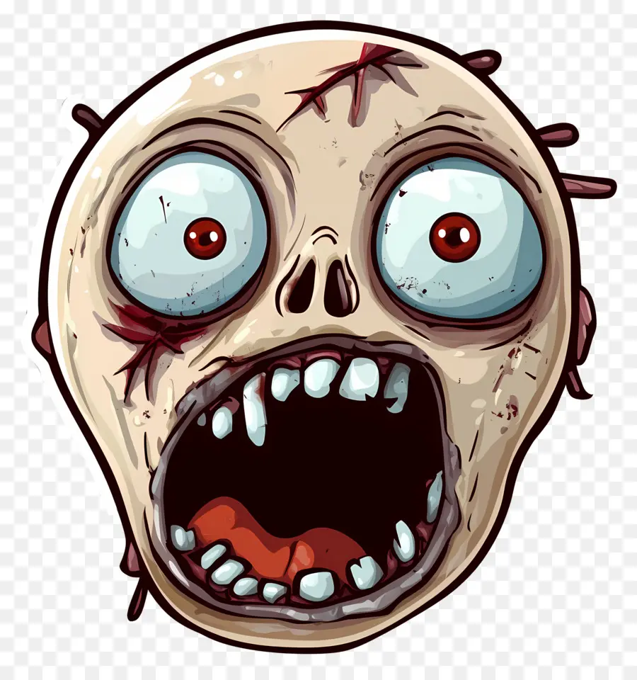 Emoji D'halloween，Visage De Zombie PNG