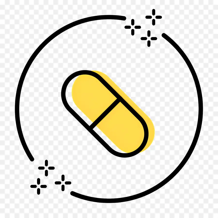 Capsule De Médicament，Gélule Jaune PNG