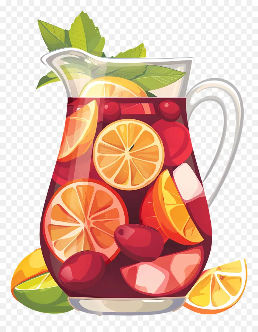 Boisson Sangria Rafraîchissante，Punch Aux Fruits PNG