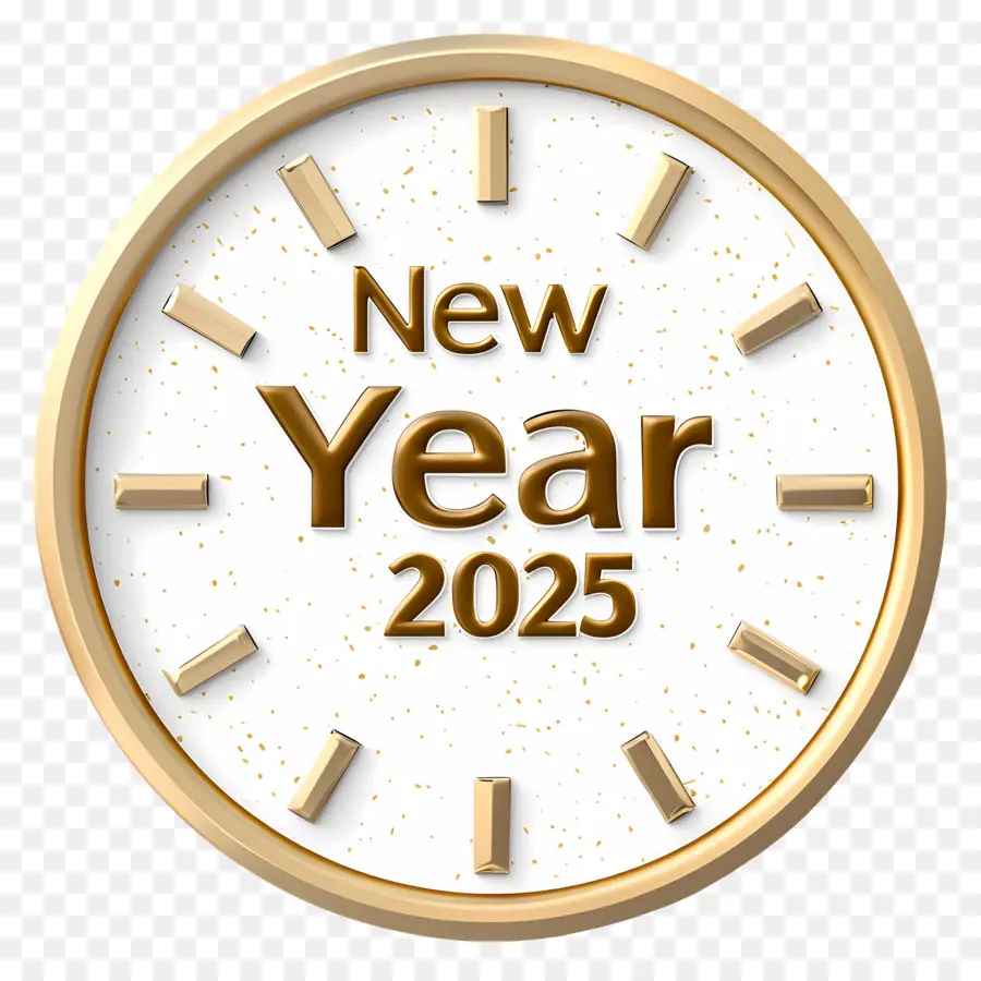 Nouvel An 2025，Horloge PNG