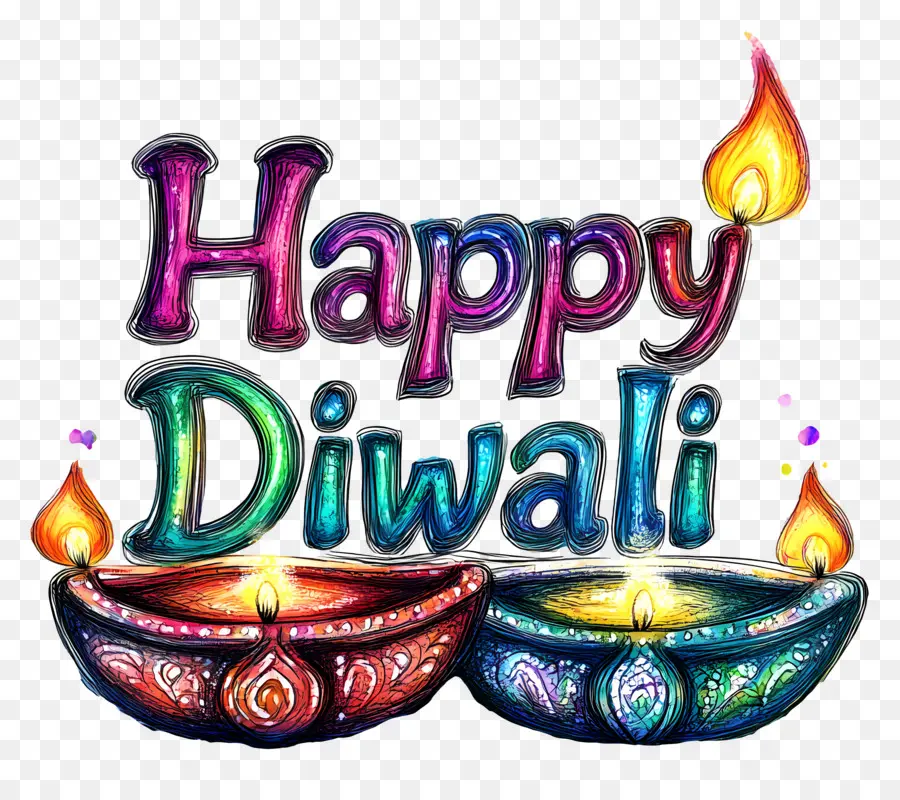 Joyeux Diwali，Lampe Diwali PNG