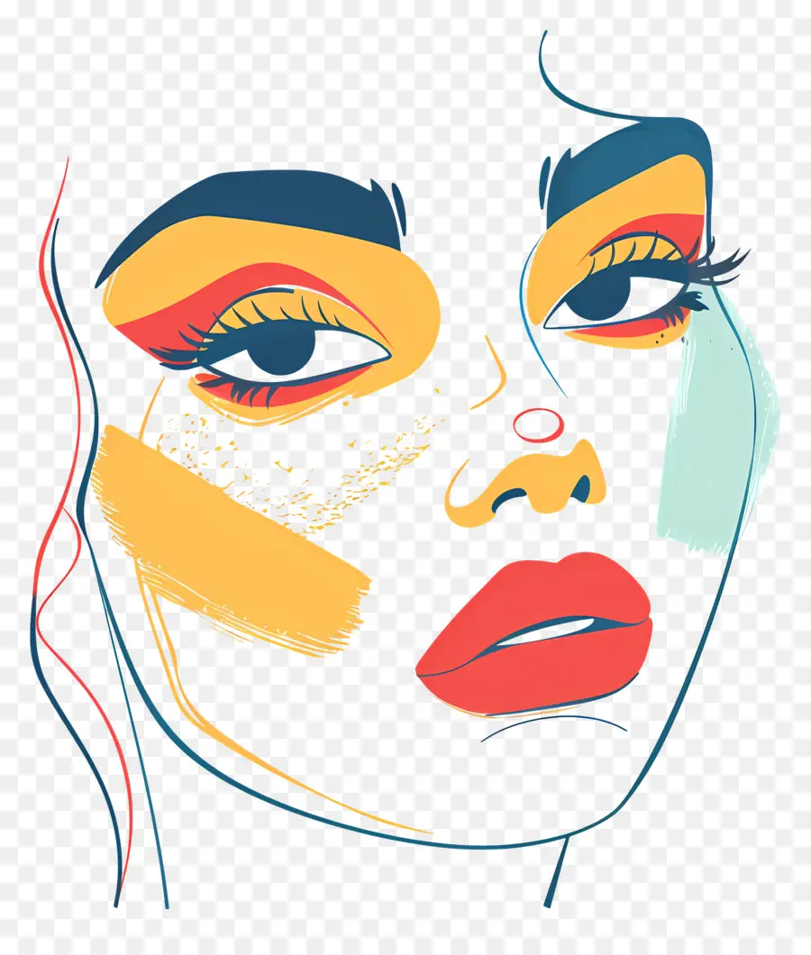 Femme De Maquillage，Visage Abstrait PNG