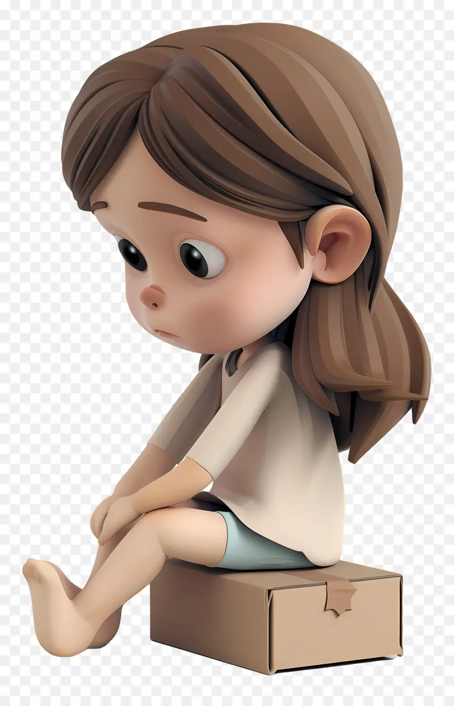 Fille Triste，Fille 3d PNG