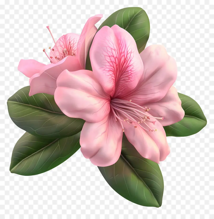 Fleur D'azalée Modèle 3d，Fleur Rose PNG