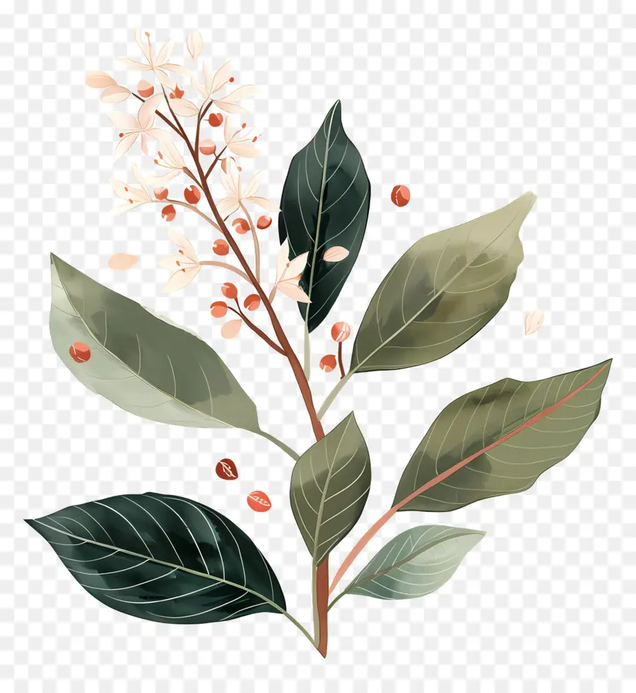 Plante De Café Aquarelle，Plante à Fleurs PNG