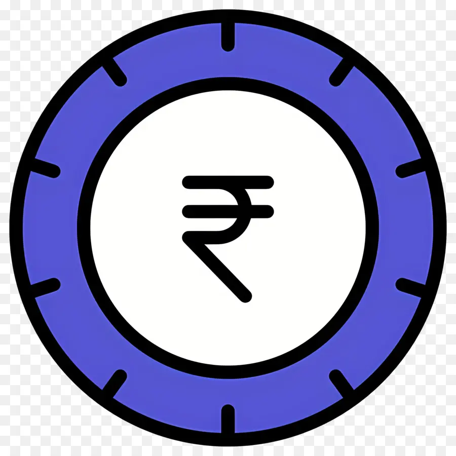 Roupies Indiennes，Symbole De La Roupie Dans Un Cercle Bleu PNG