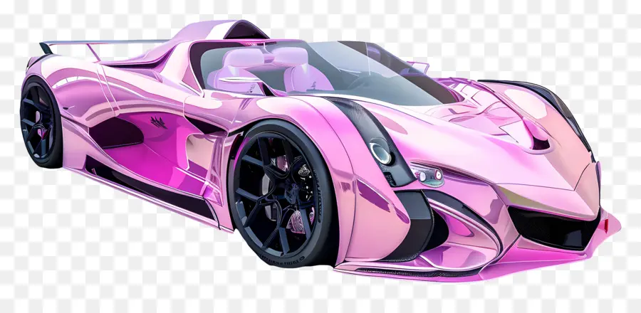 Voiture 3d，Voiture De Sport Rose PNG