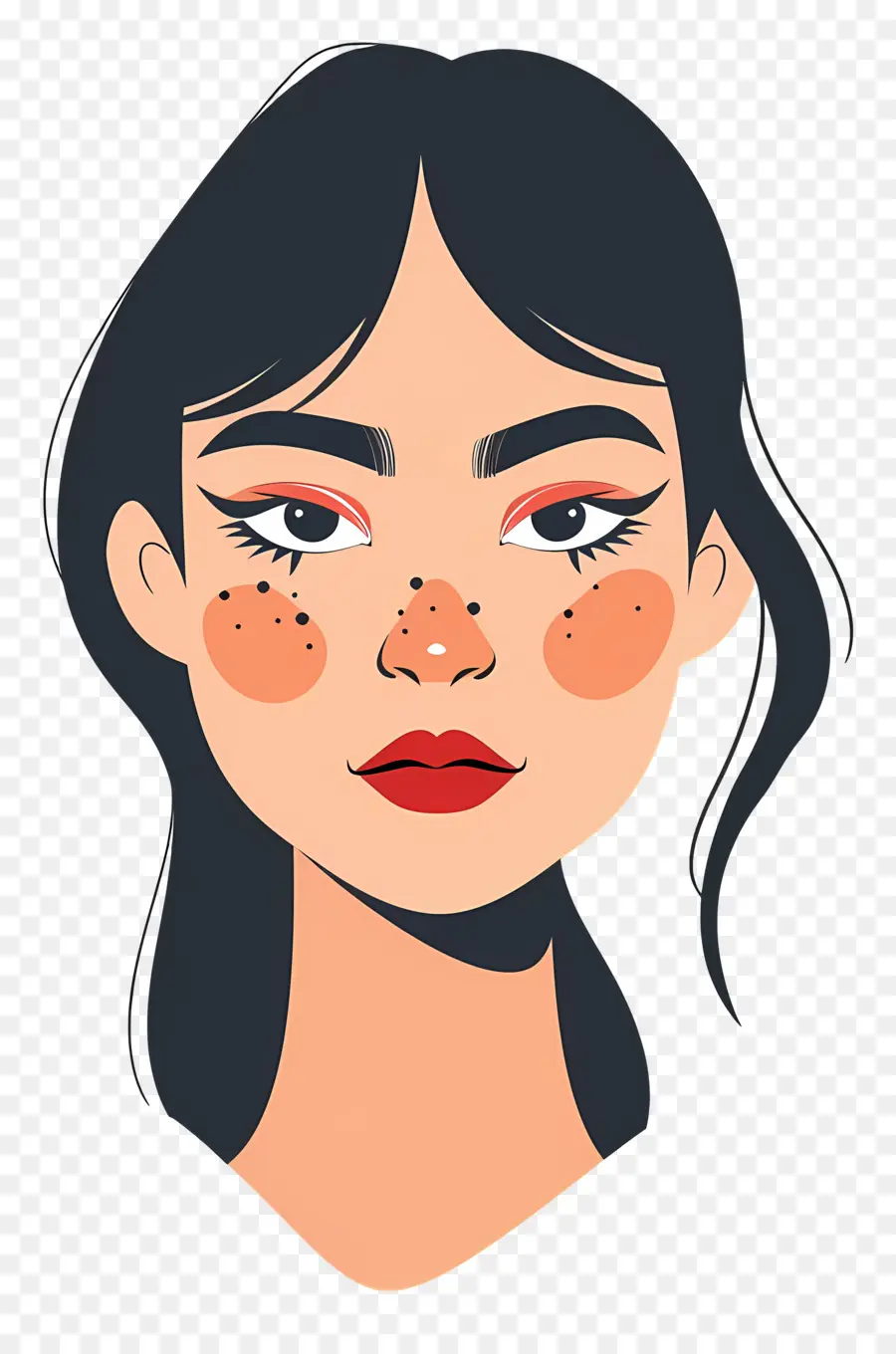 Femme De Maquillage，Visage Illustré PNG