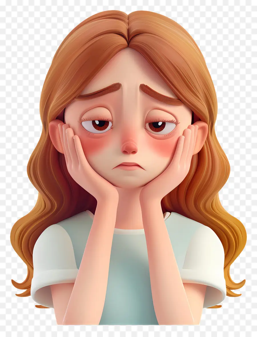 Fille Triste，Dessin Animé PNG