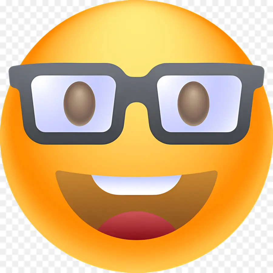 Emoji Nerd，Visage Souriant Avec Lunettes De Soleil PNG