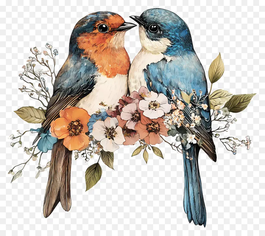 Oiseaux De Mariage，Oiseaux Bleus PNG