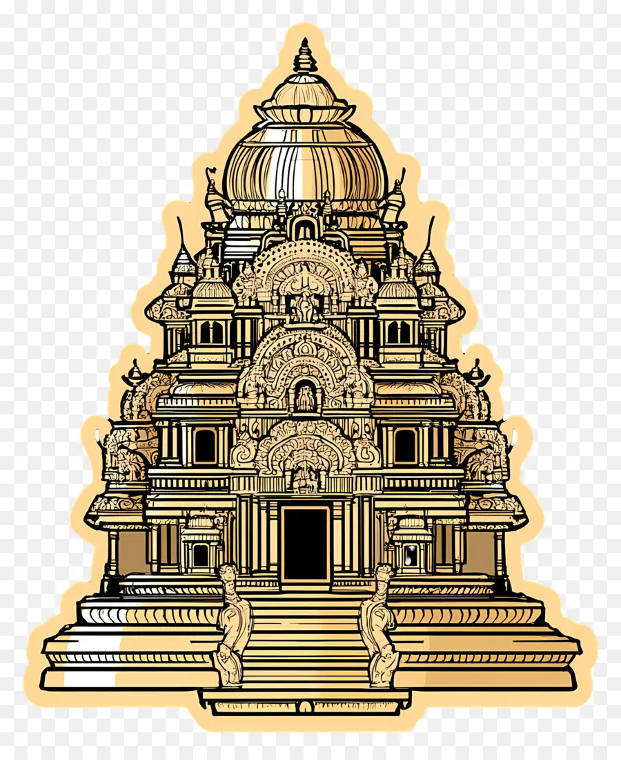 Or Du Temple Hindou，Temple Illustration PNG