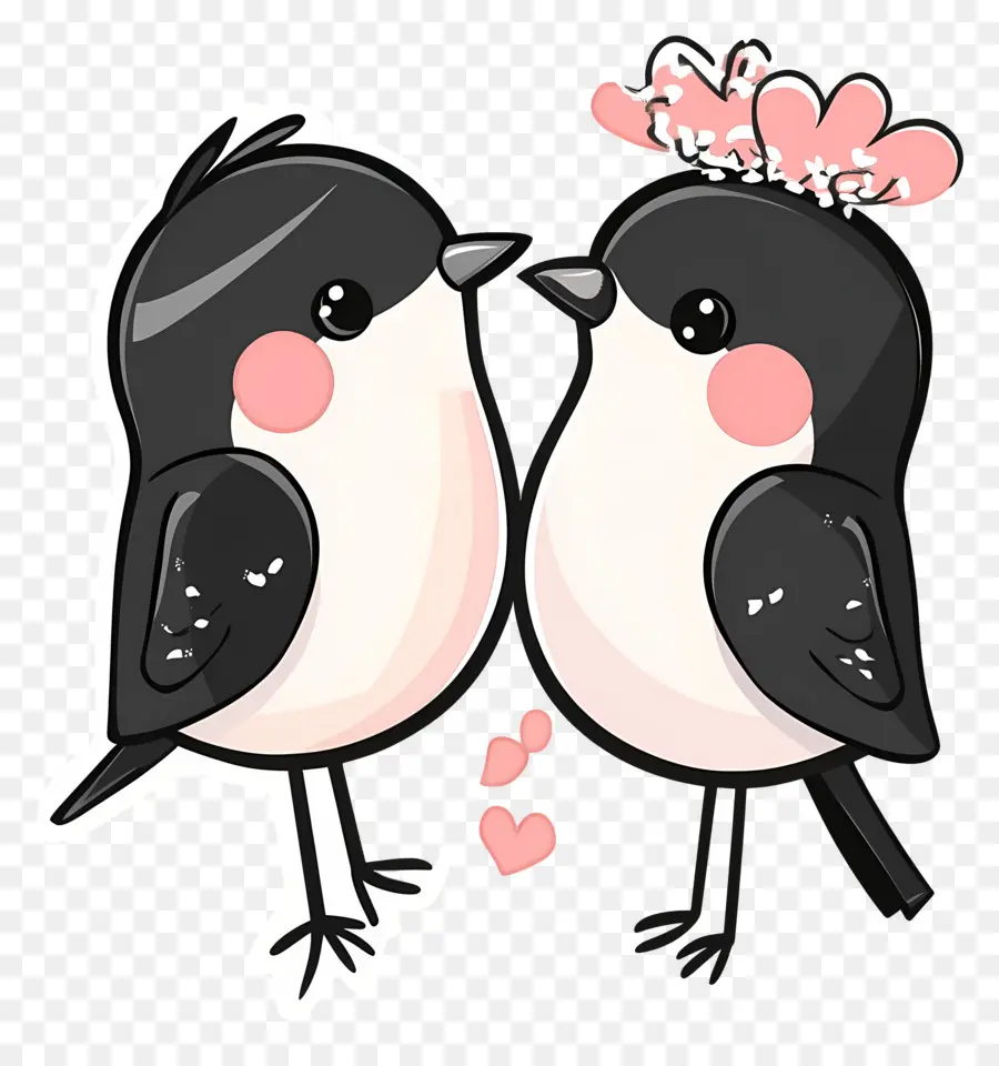 Oiseaux De Mariage，Oiseaux Noirs Et Blancs PNG