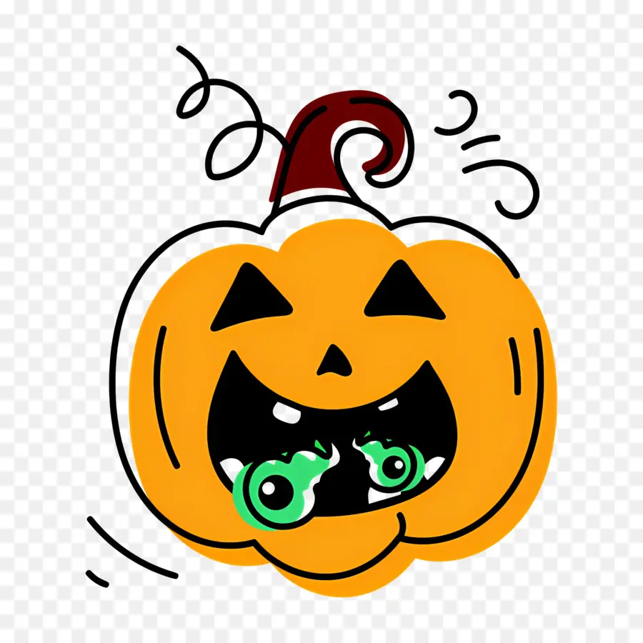 Citrouille D'halloween，Citrouille Avec Des Yeux PNG