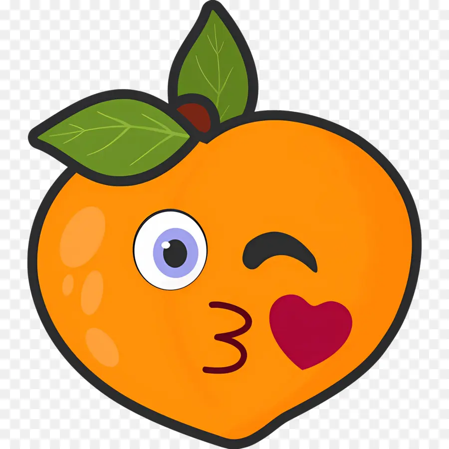 Pêche Emoji，Pêche Orange PNG