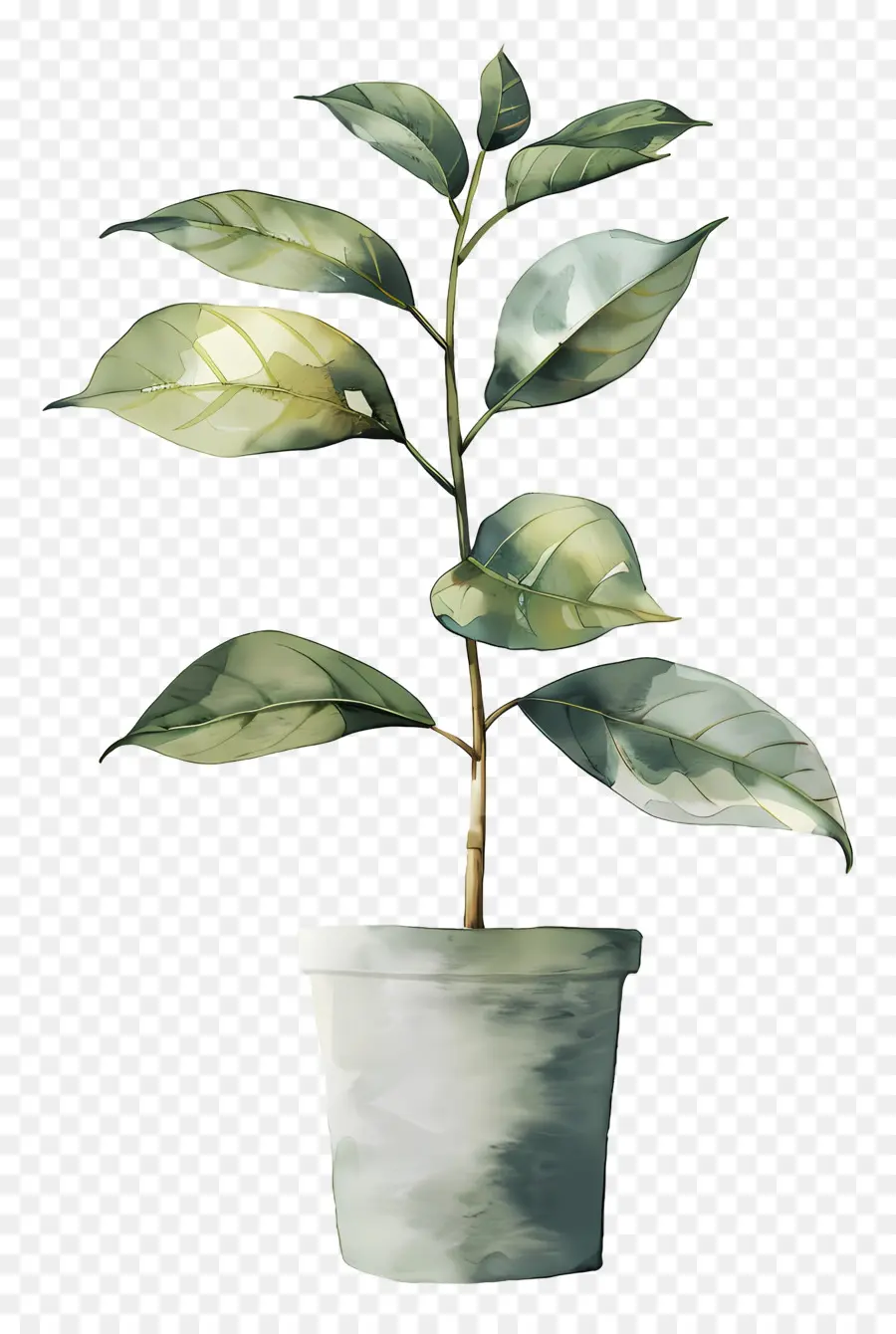 Plante Aquarelle，Plante Verte En Pot PNG