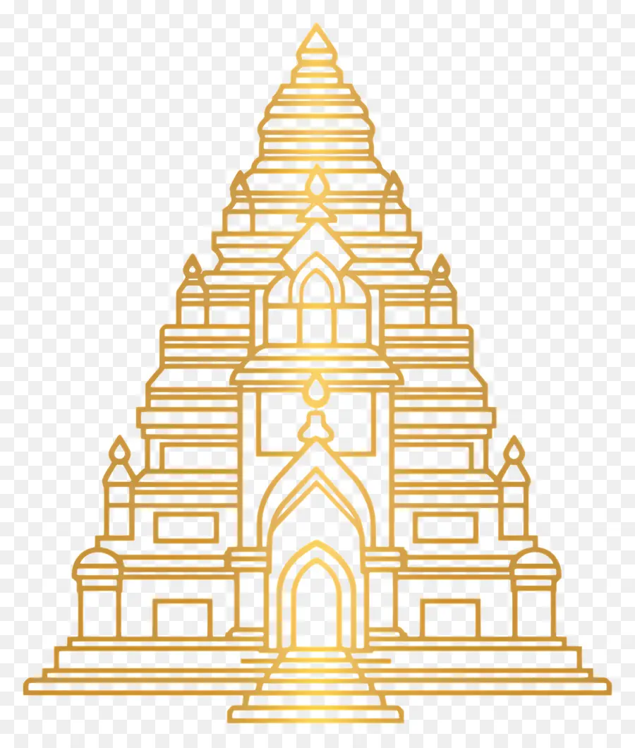 Or Du Temple Hindou，Temple Illustration PNG