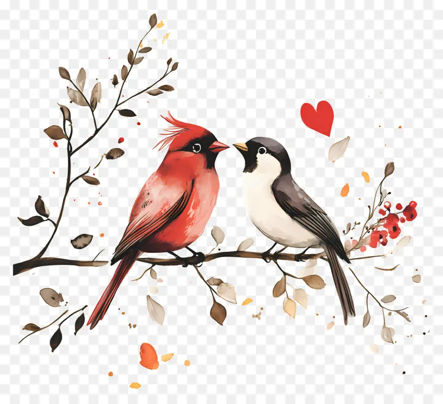 Oiseaux De Mariage，Oiseaux Avec Coeur PNG