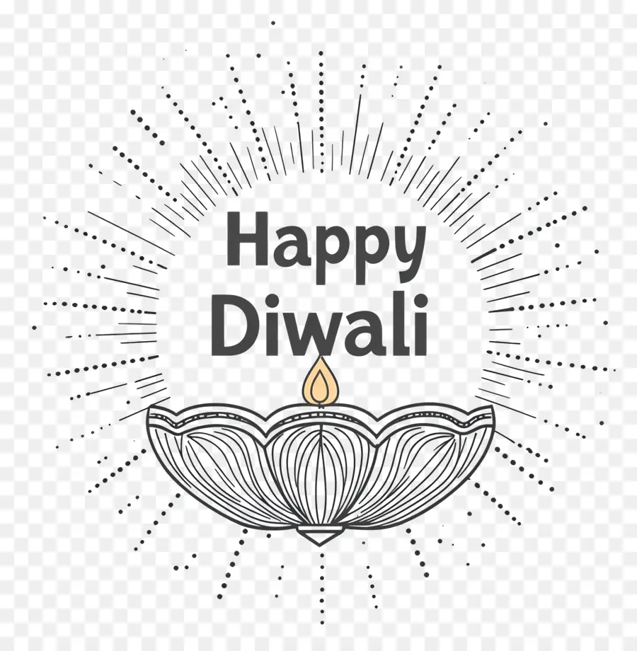 Joyeux Diwali，Croquis De Lampe Diwali PNG