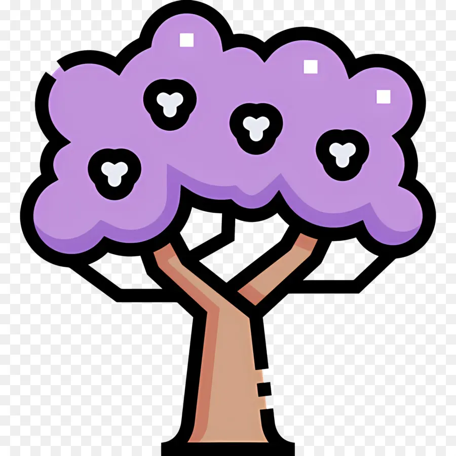 Arbre à Fleurs，Arbre Violet PNG