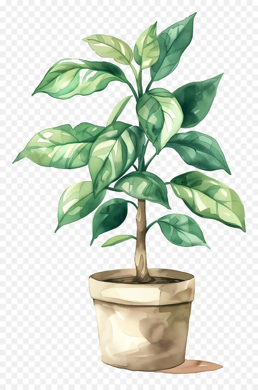 Plante Aquarelle，Plante En Pot PNG