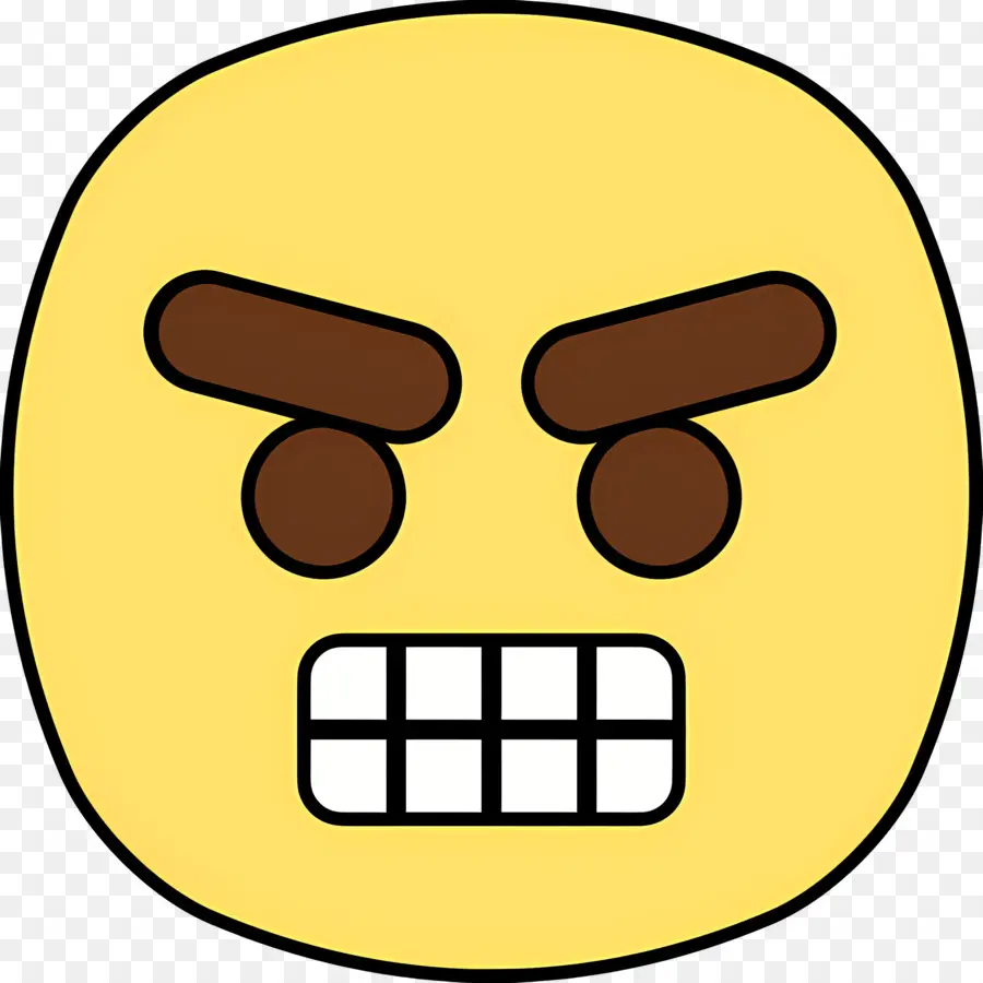 Emoji Visage Grimaçant，Visage En Colère PNG