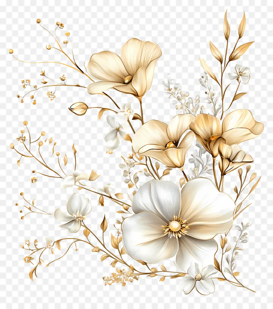 Fleur Or，Fleurs Dorées PNG