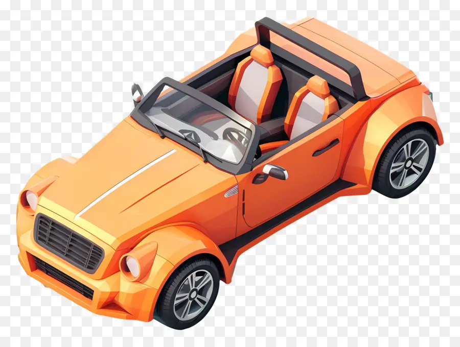 Voiture 3d，Voiture Orange PNG