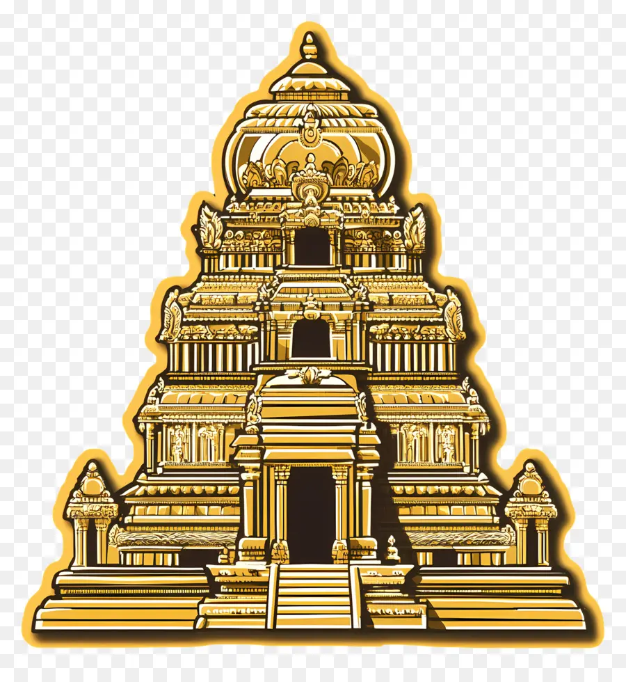 Or Du Temple Hindou，Temple Illustration PNG